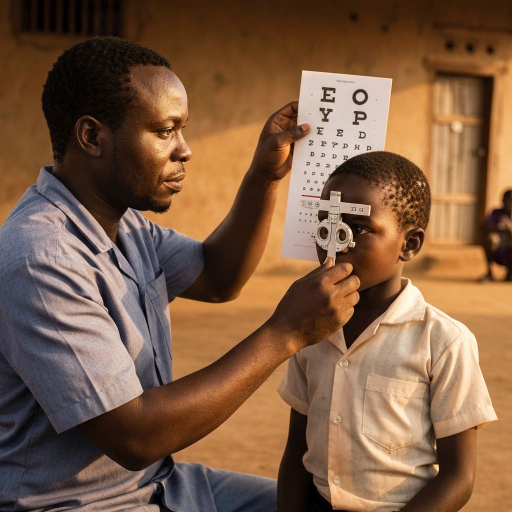 Vision screening being conducted by a professional